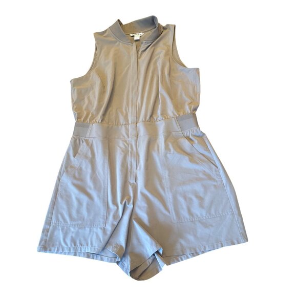Athleta Womens Taupe Sleeveless Romper Size 14 Workout - Picture 1 of 3